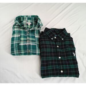Lot of 2 Men’s Plaid Button-Down Shirts Medium Merona & U.S. Polo Assn